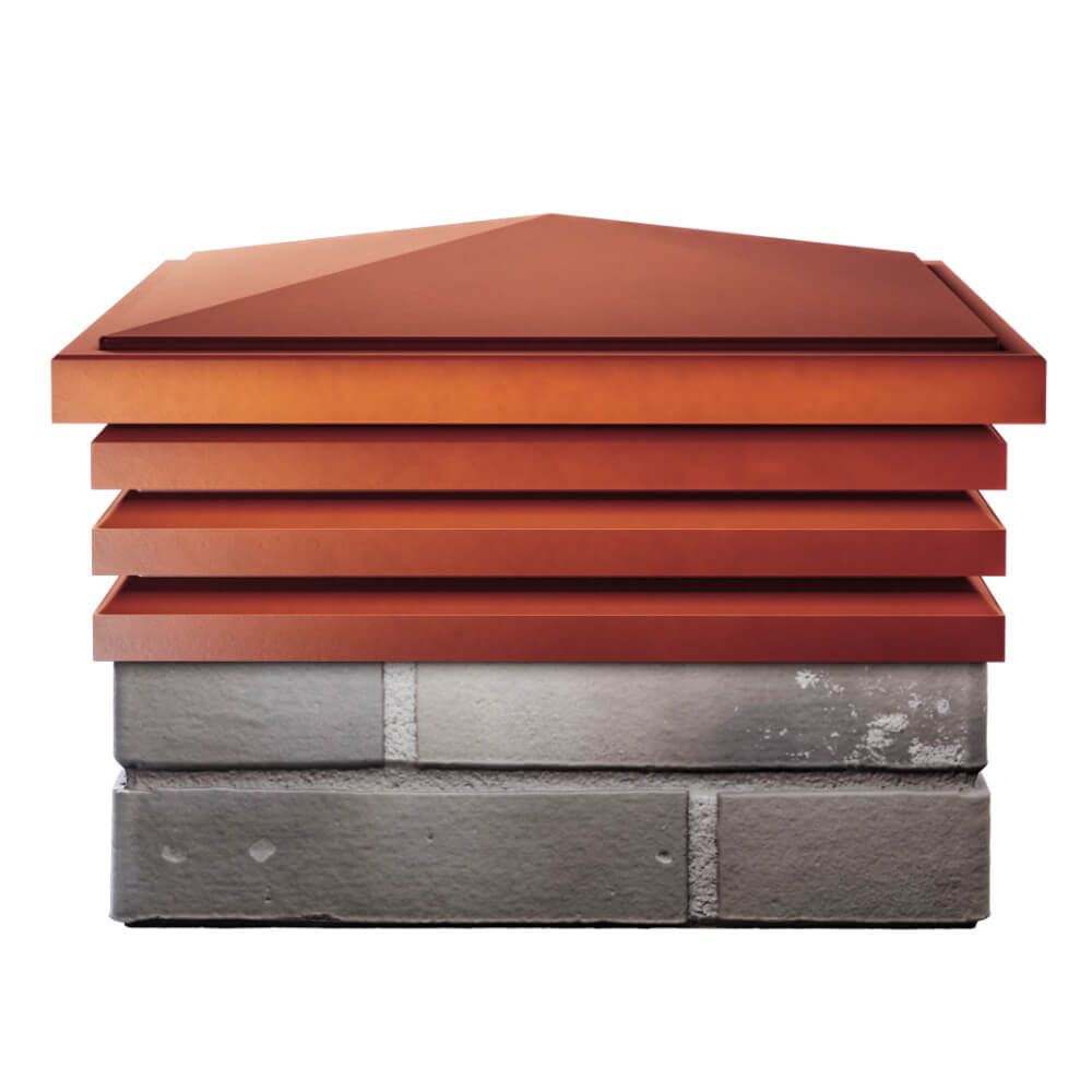 Колпак Zking Бона ХайТек Красный на столб 1.5х1.5 кирпича (385х385мм) Пенза фото