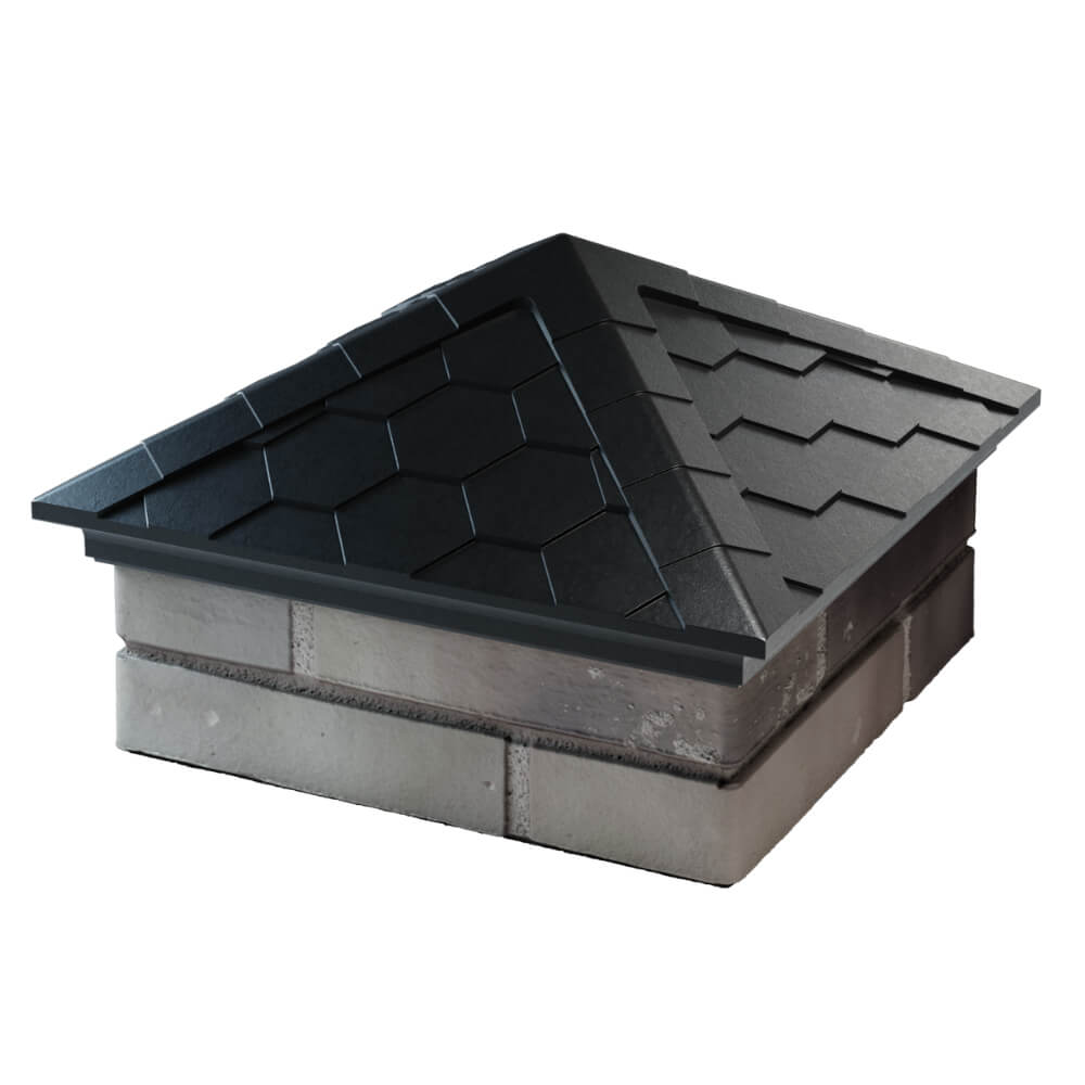 Колпак Zking Эверест Черный на столб 1.5х1.5 кирпича (390х390мм) в Пензе фото