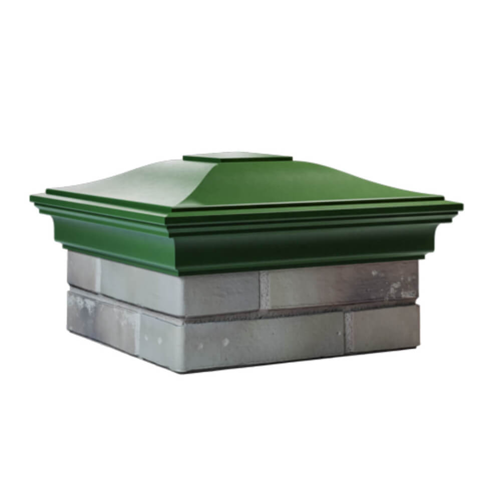 Колпак Zking Монблан Зеленый на столб 1.5х1.5 еврокирпича 0.7НФ (355х355мм) в Пензе фото