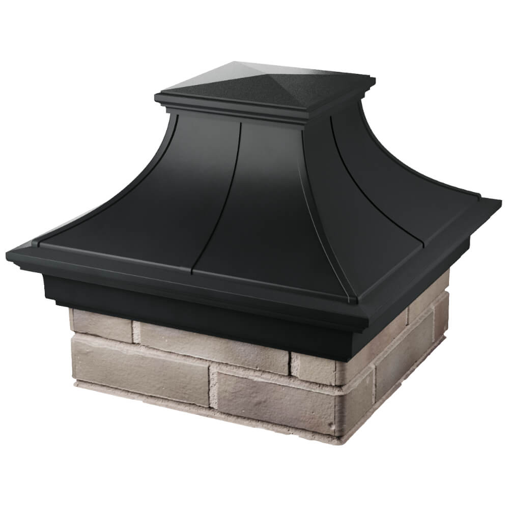 Колпак Zking Монблан Премиум Черный на столб 1.5х1.5 кирпича (385х385мм) в Пензе фото