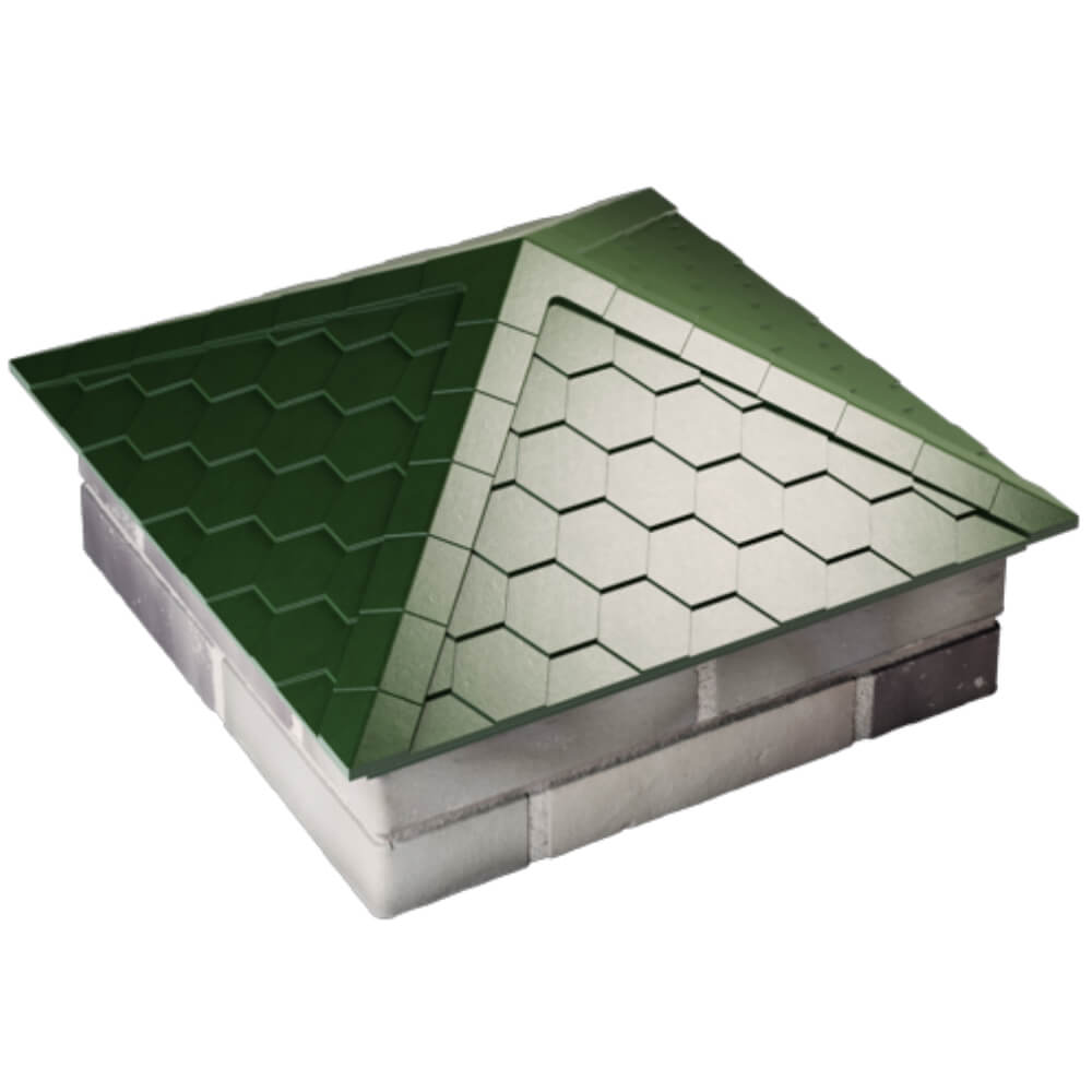 Колпак Zking Эверест Зеленый на столб 2х2 кирпича (535х535мм) Пенза фото
