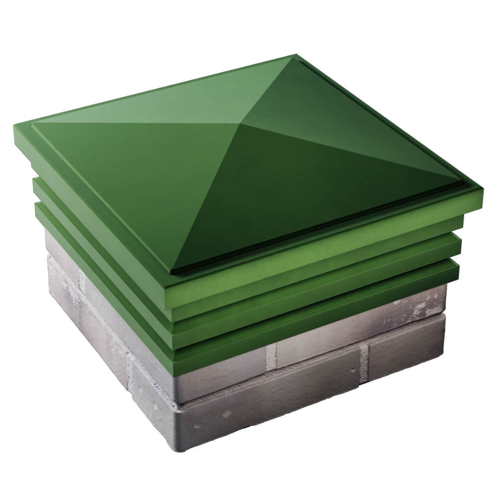 Колпак Zking Бона ХайТек Зеленый на столб 1.5х1.5 кирпича (385х385мм) в Пензе фото