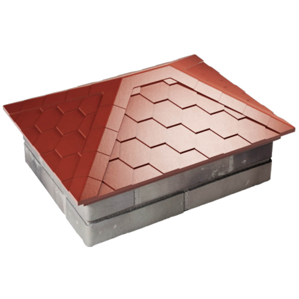 Колпак Zking Эверест Красный на столб 2х1.5 кирпича (520х390мм) Пенза фото