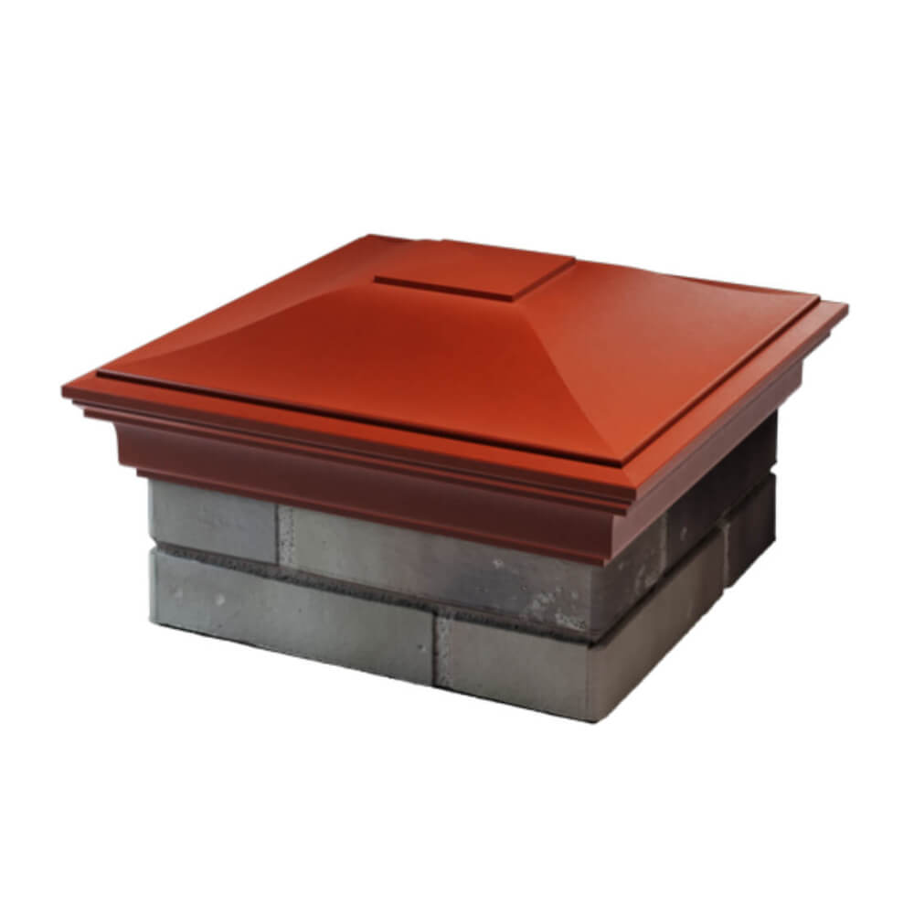 Колпак Zking Монблан Красный на столб 1.5х1.5 еврокирпича 0.7НФ (355х355мм) в Пензе фото