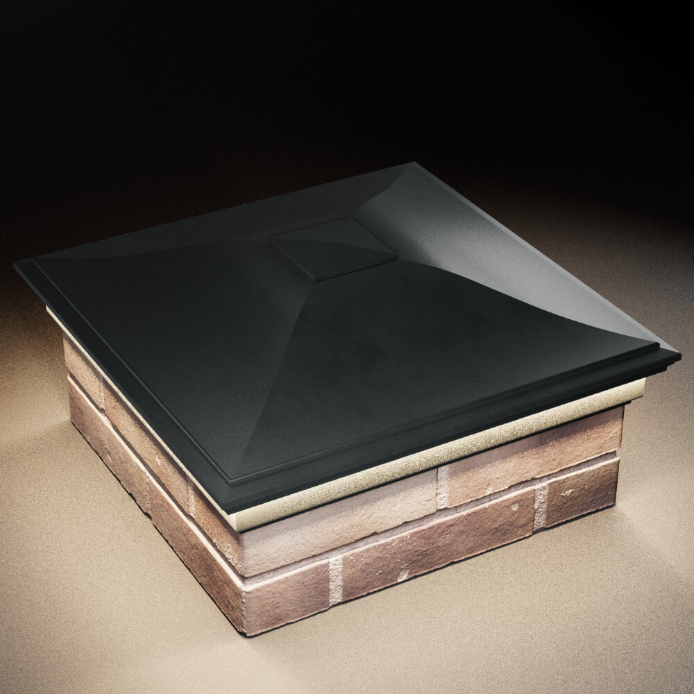 Колпак Zking Монблан Черный на столб 2х2 кирпича (515х515мм) c подсветкой в Пензе фото