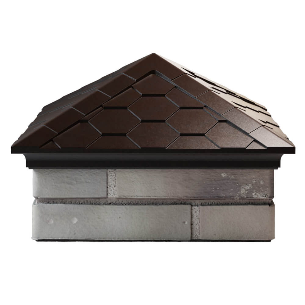 Колпак Zking Эверест Коричневый на столб 1.5х1.5 кирпича (390х390мм) Пенза фото