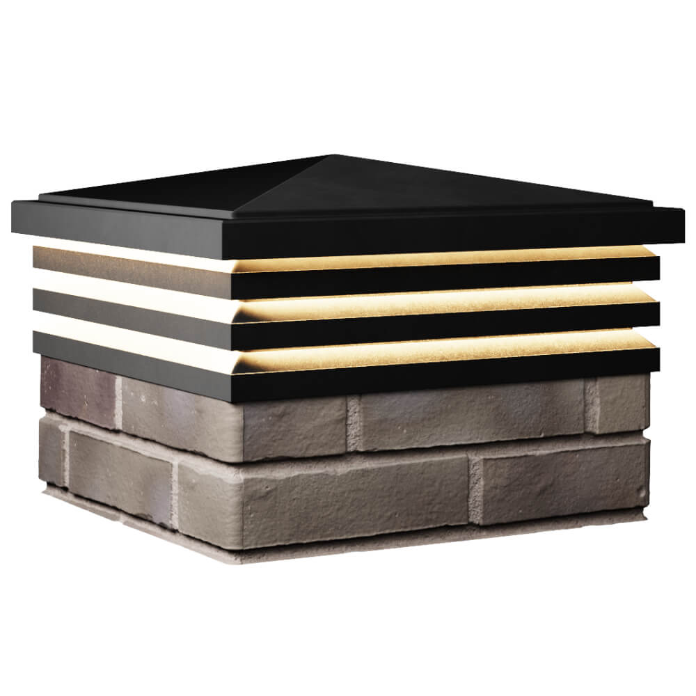 Колпак Zking Бона ХайТек Черный на столб 1.5х1.5 кирпича (385х385мм) с подсветкой в Пензе фото