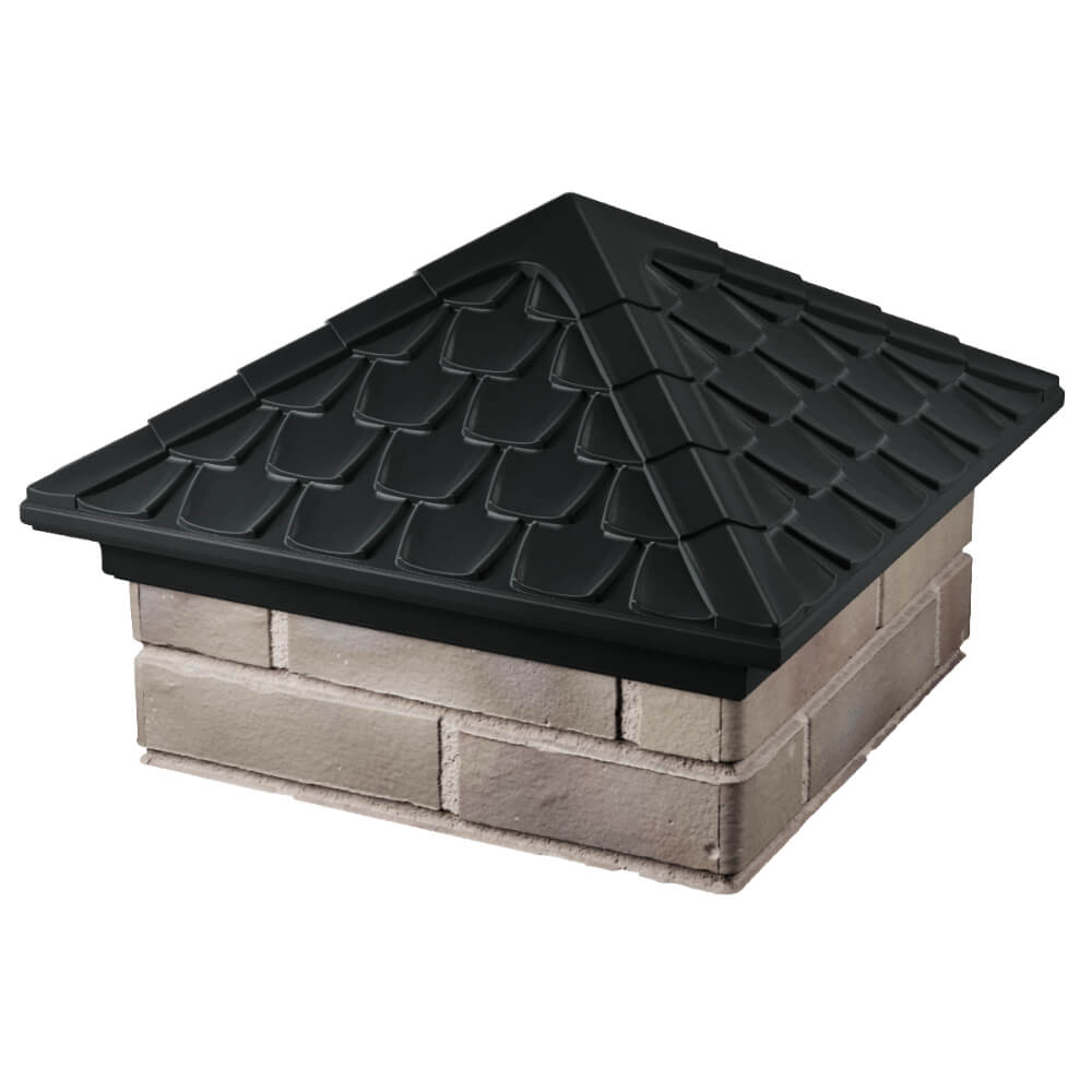 Колпак Zking Эльбрус Черный на столб 1.5х1.5 кирпича (385х385мм) в Пензе фото