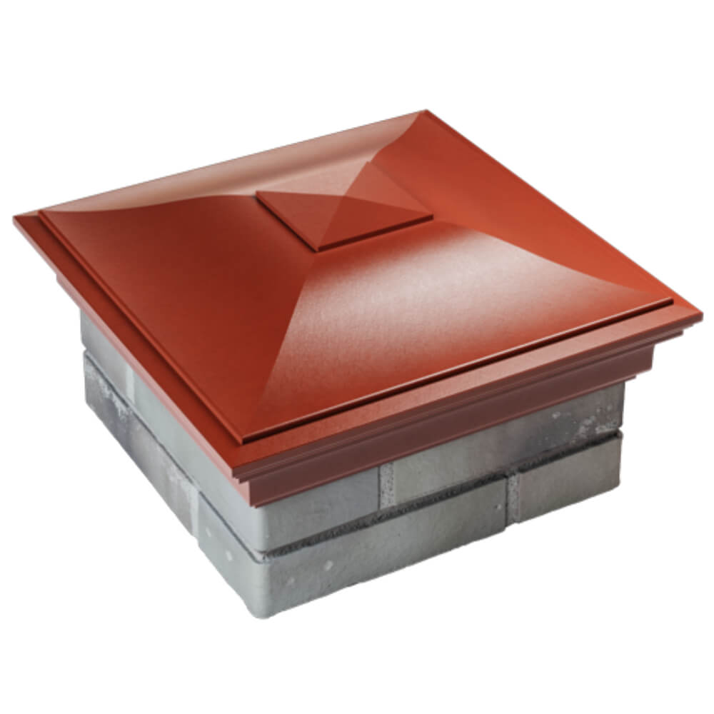 Колпак Zking Монблан Красный на столб 1.5х1.5 кирпича (385х385мм) в Пензе фото