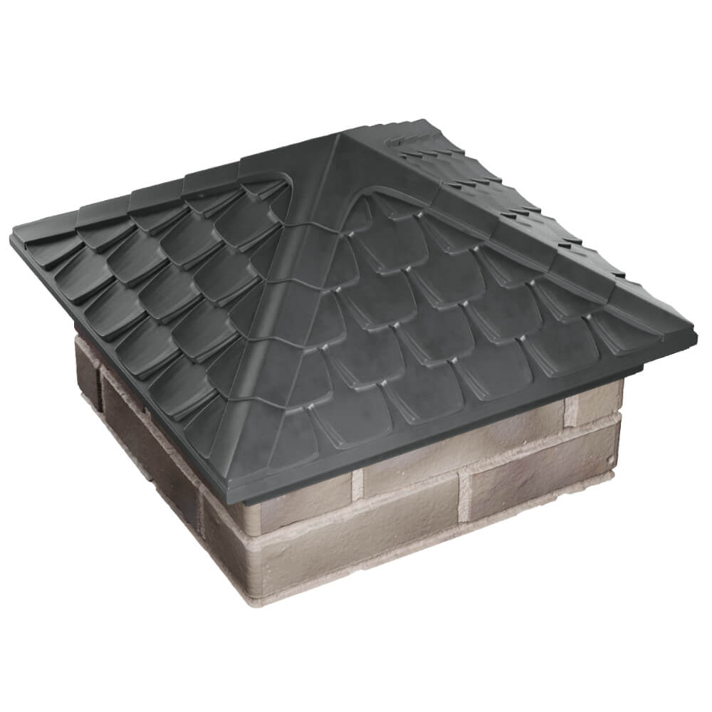 Колпак Zking Эльбрус Серый на столб 1.5х1.5 кирпича (385х385мм) в Пензе фото