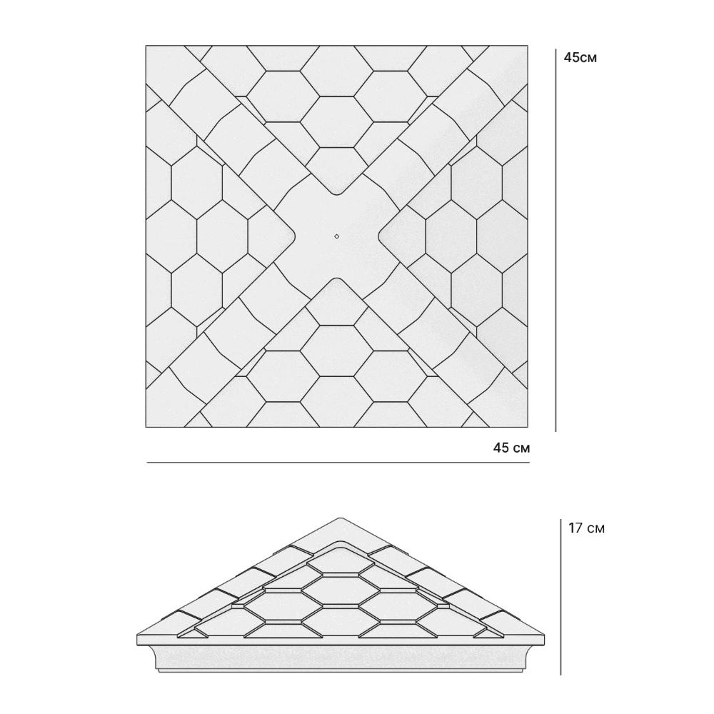 Колпак Zking Эверест Бежевый на столб 1.5х1.5 кирпича (390х390мм) в Пензе фото