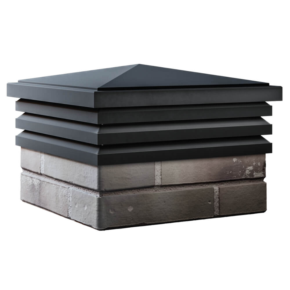 Колпак Zking Бона ХайТек Черный на столб 1.5х1.5 кирпича (385х385мм) в Пензе фото