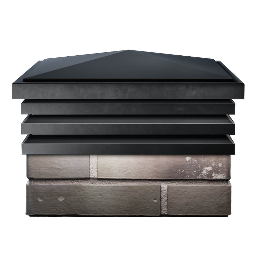 Колпак Zking Бона ХайТек Черный на столб 1.5х1.5 кирпича (385х385мм) Пенза фото