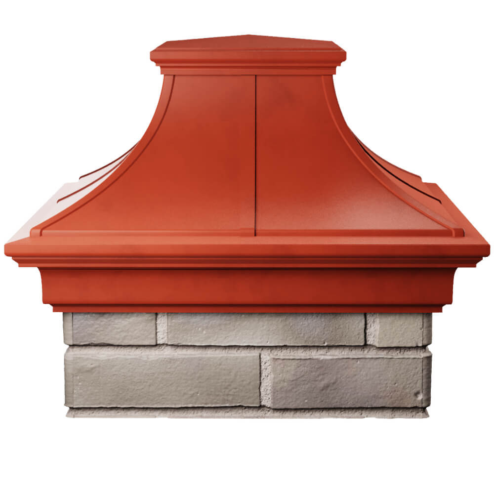 Колпак Zking Монблан Премиум Красный на столб 1.5х1.5 кирпича (385х385мм) Пенза фото