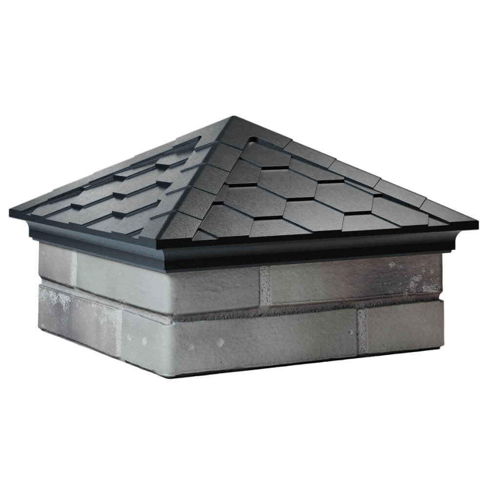 Колпак Zking Эверест Черный на столб 1.5х1.5 кирпича (390х390мм) в Пензе фото