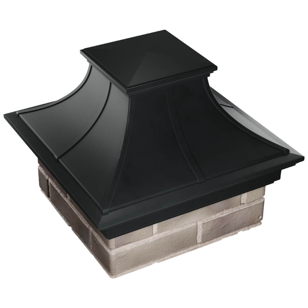 Колпак Zking Монблан Премиум Черный на столб 1.5х1.5 кирпича (385х385мм) в Пензе фото