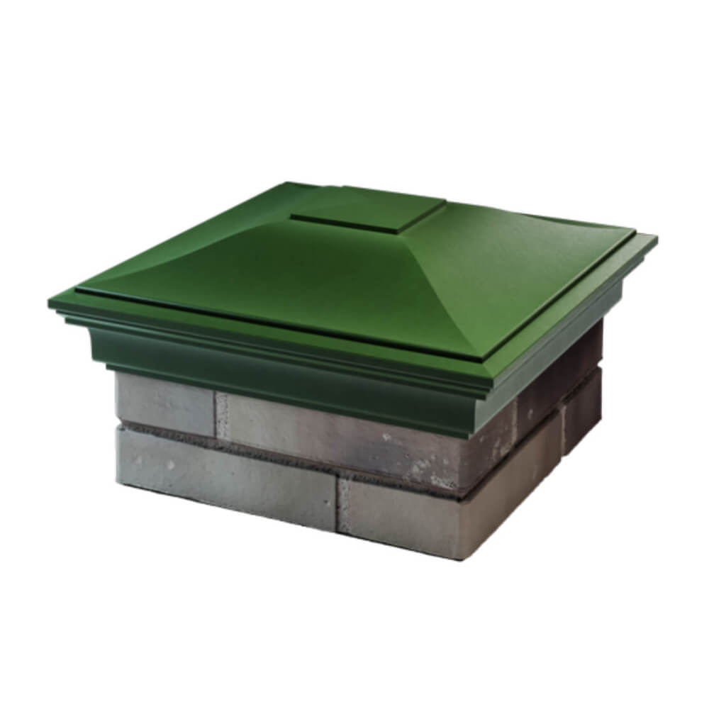 Колпак Zking Монблан Зеленый на столб 1.5х1.5 еврокирпича 0.7НФ (355х355мм) в Пензе фото