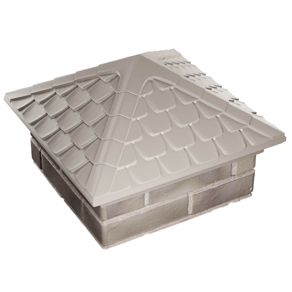 Колпак Zking Эльбрус Бежевый на столб 1.5х1.5 кирпича (385х385мм) в Пензе фото