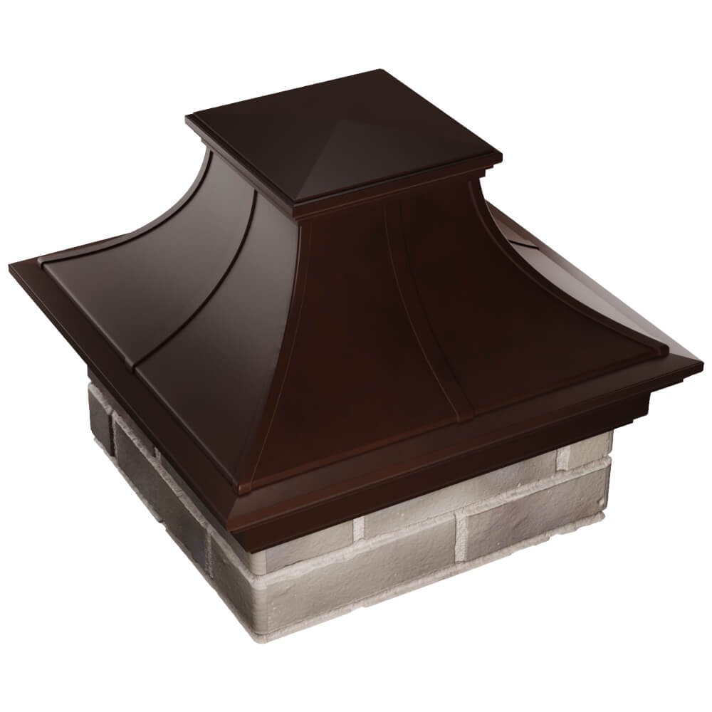 Колпак Zking Монблан Премиум Коричневый на столб 1.5х1.5 кирпича (385х385мм) в Пензе фото