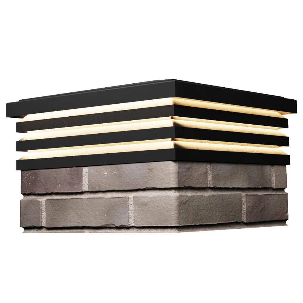 Колпак Zking Бона ХайТек Черный на столб 1.5х1.5 кирпича (385х385мм) с подсветкой в Пензе фото