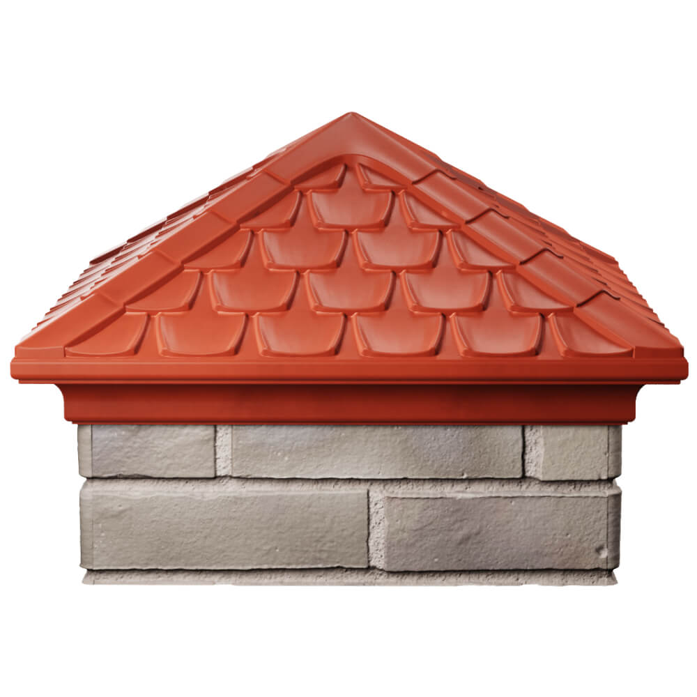 Колпак Zking Эльбрус Красный на столб 1.5х1.5 кирпича (385х385мм) Пенза фото