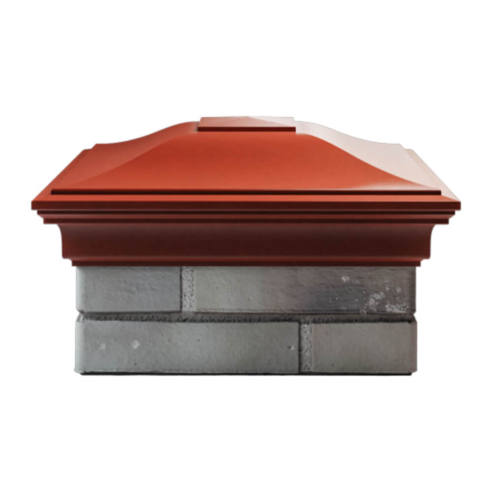 Колпак Zking Монблан Красный на столб 1.5х1.5 еврокирпича 0.7НФ (355х355мм) Пенза фото