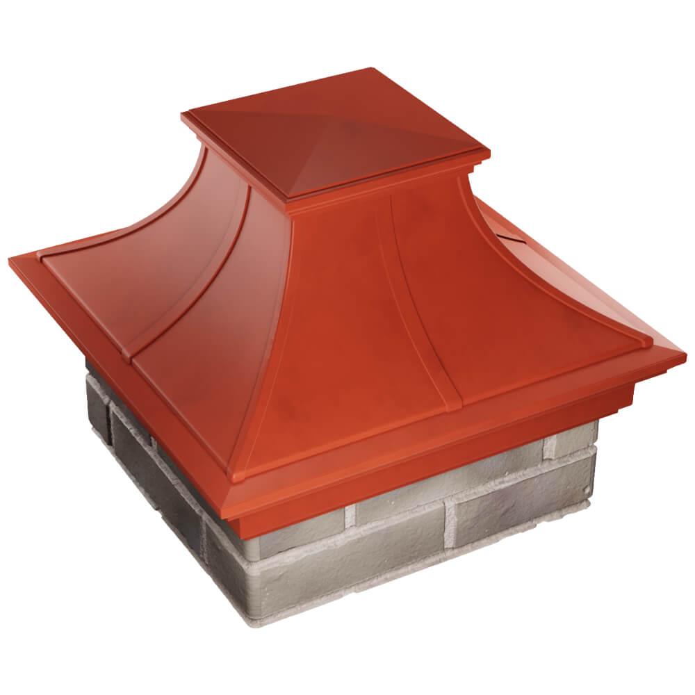 Колпак Zking Монблан Премиум Красный на столб 1.5х1.5 кирпича (385х385мм) в Пензе фото