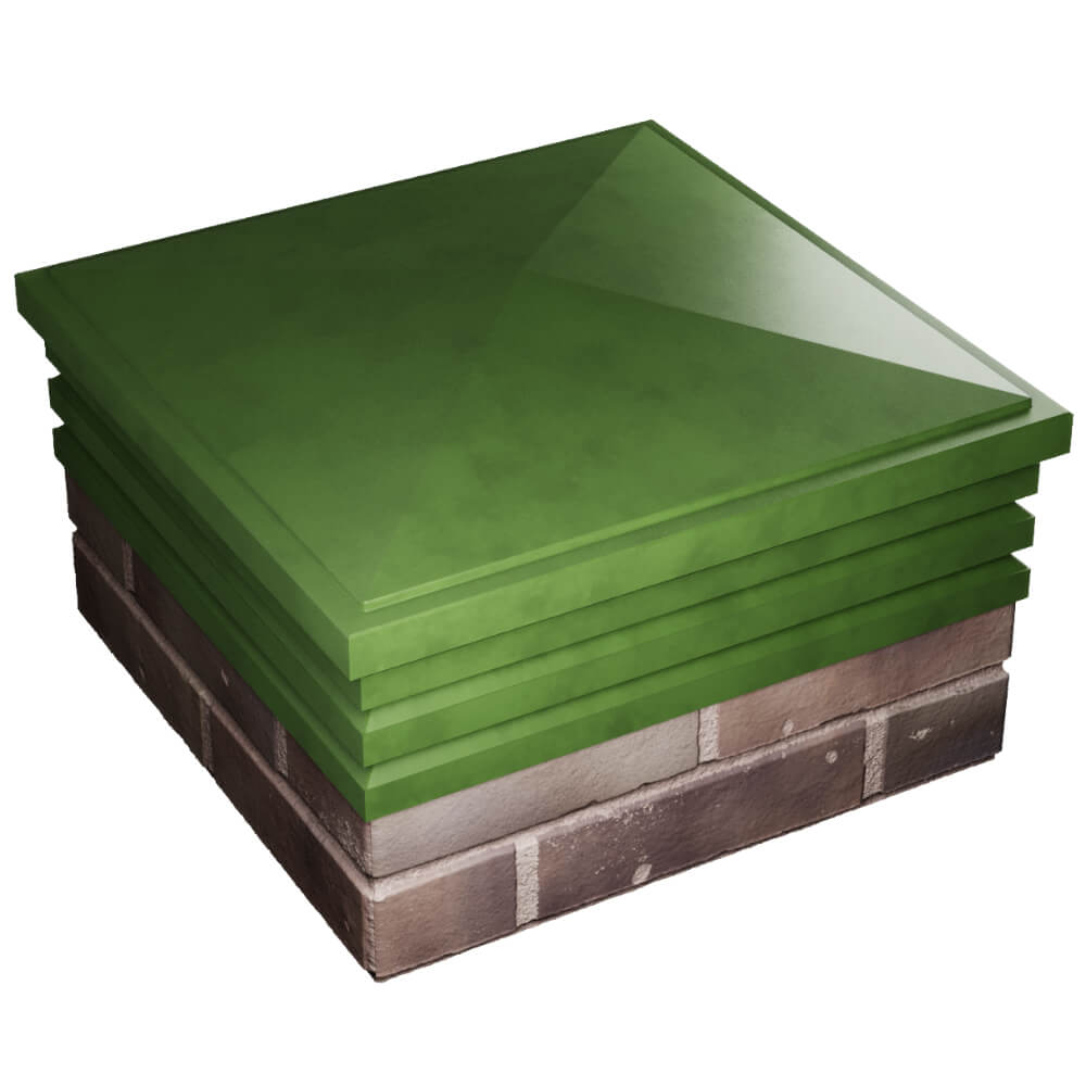 Колпак Zking Бона ХайТек Зеленый на столб 2х2 кирпича (513х513мм) в Пензе фото