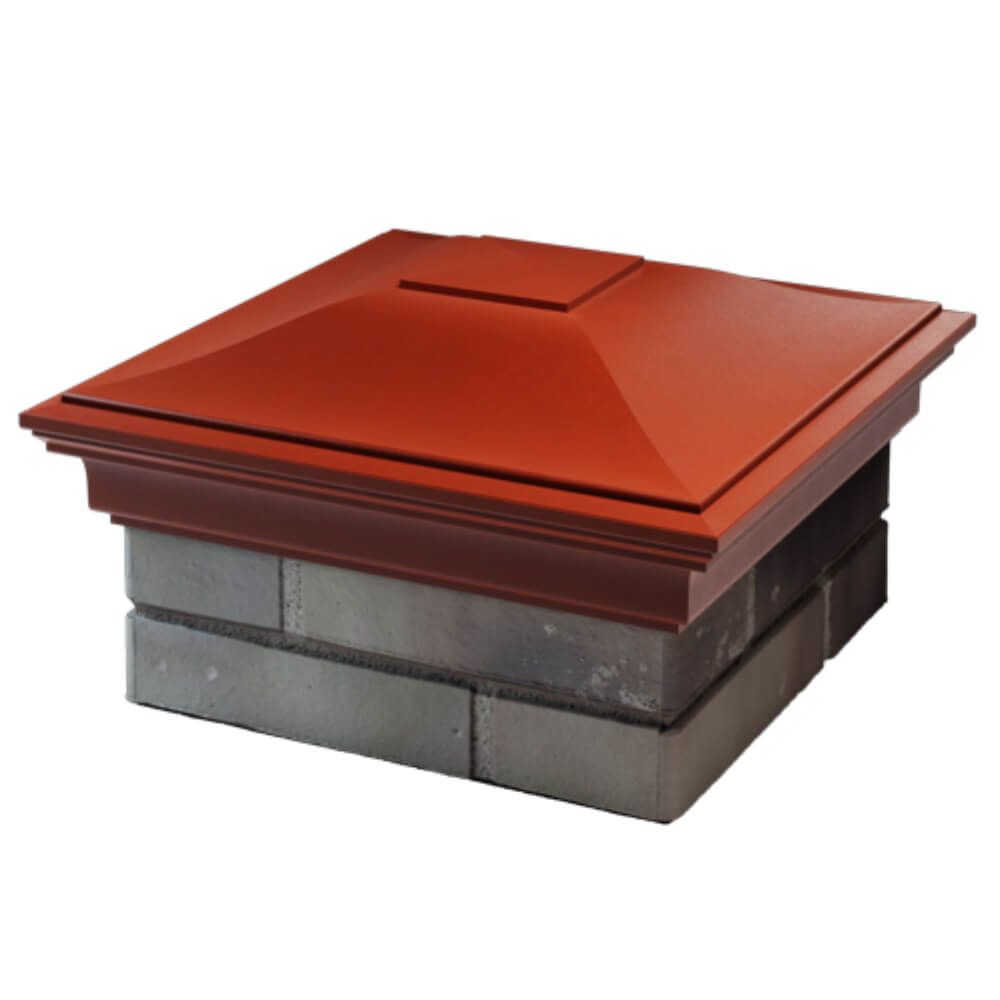 Колпак Zking Монблан Красный на столб 1.5х1.5 кирпича (385х385мм) в Пензе фото