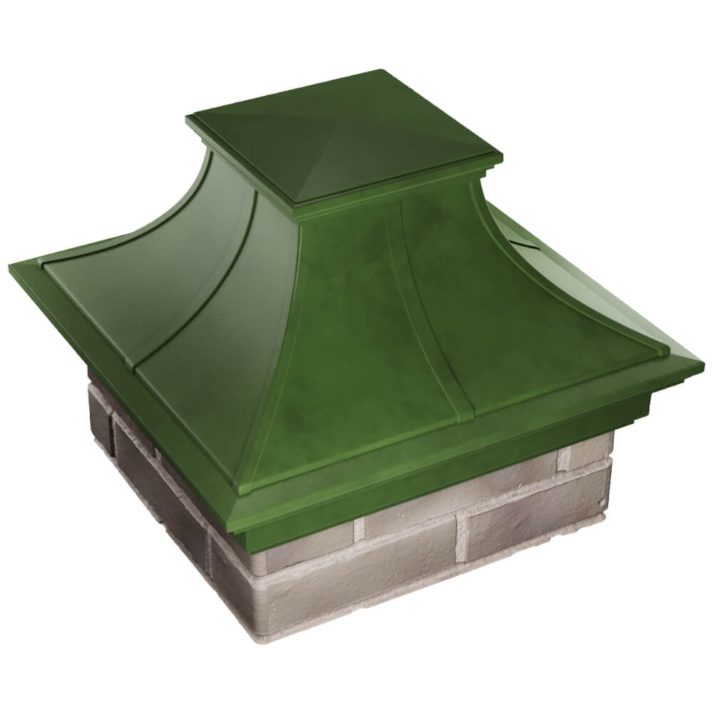 Колпак Zking Монблан Премиум Зеленый на столб 1.5х1.5 кирпича (385х385мм) в Пензе фото