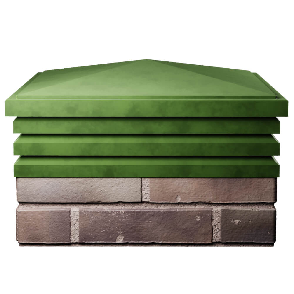 Колпак Zking Бона ХайТек Зеленый на столб 2х2 кирпича (513х513мм) Пенза фото