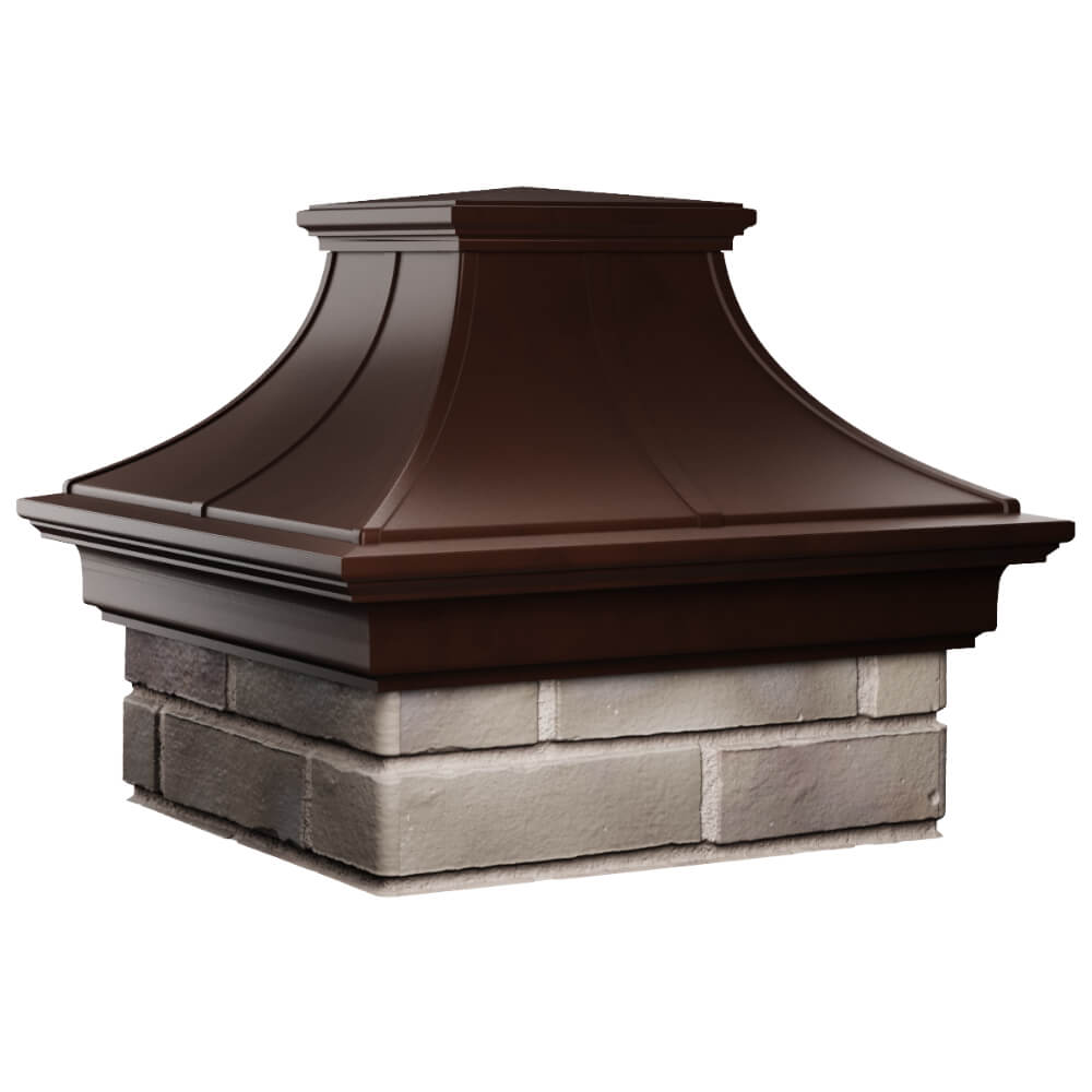 Колпак Zking Монблан Премиум Коричневый на столб 1.5х1.5 кирпича (385х385мм) в Пензе фото