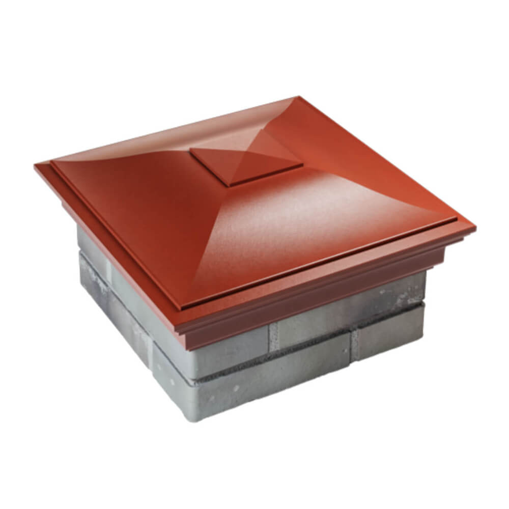 Колпак Zking Монблан Красный на столб 1.5х1.5 еврокирпича 0.7НФ (355х355мм) в Пензе фото