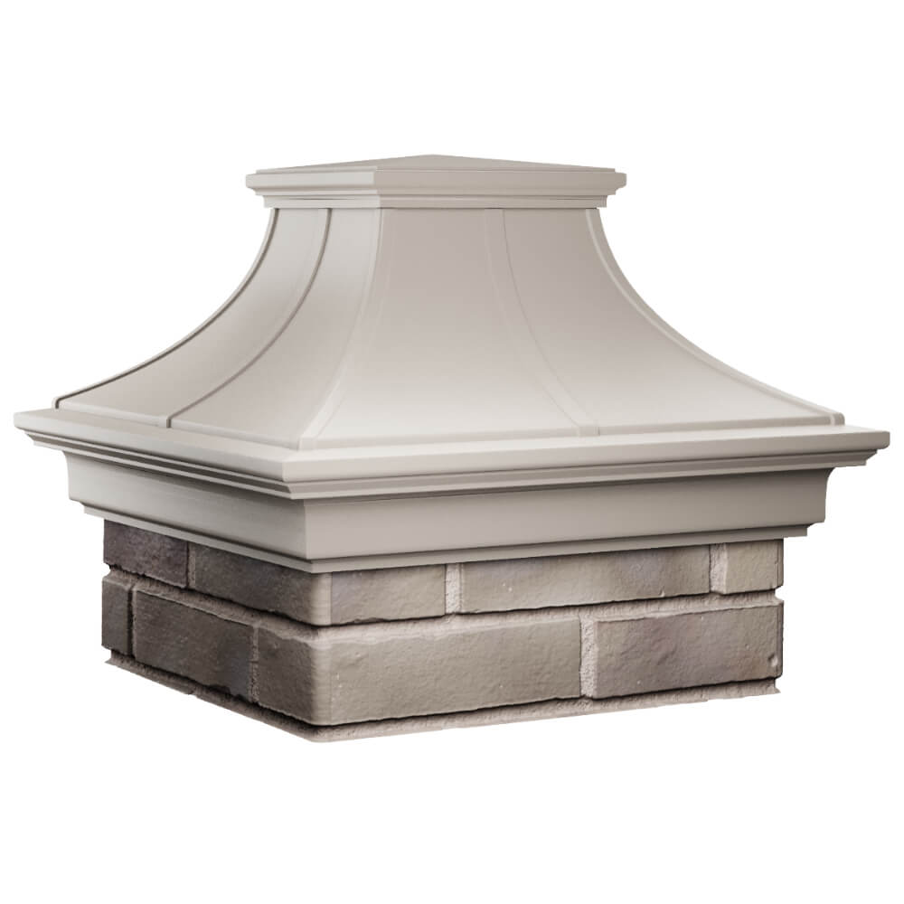 Колпак Zking Монблан Премиум Бежевый на столб 1.5х1.5 кирпича (385х385мм) в Пензе фото