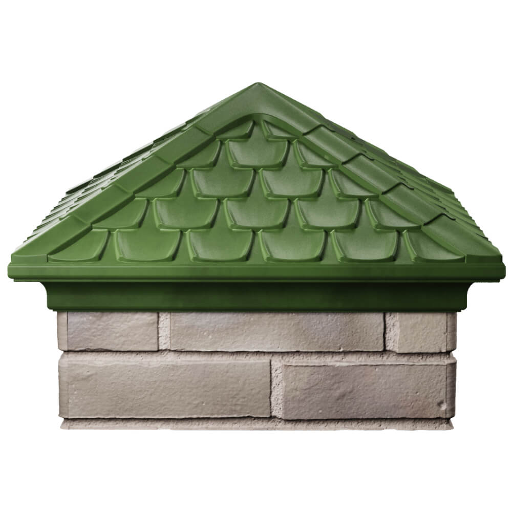 Колпак Zking Эльбрус Зеленый на столб 1.5х1.5 кирпича (385х385мм) Пенза фото