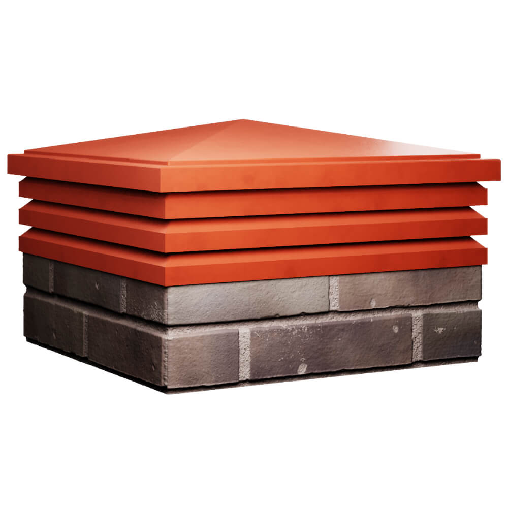 Колпак Zking Бона ХайТек Красный на столб 2х2 кирпича (513х513мм) в Пензе фото