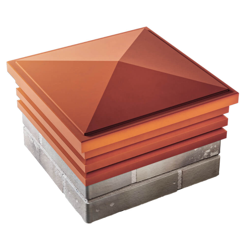 Колпак Zking Бона ХайТек Красный на столб 1.5х1.5 кирпича (385х385мм) в Пензе фото