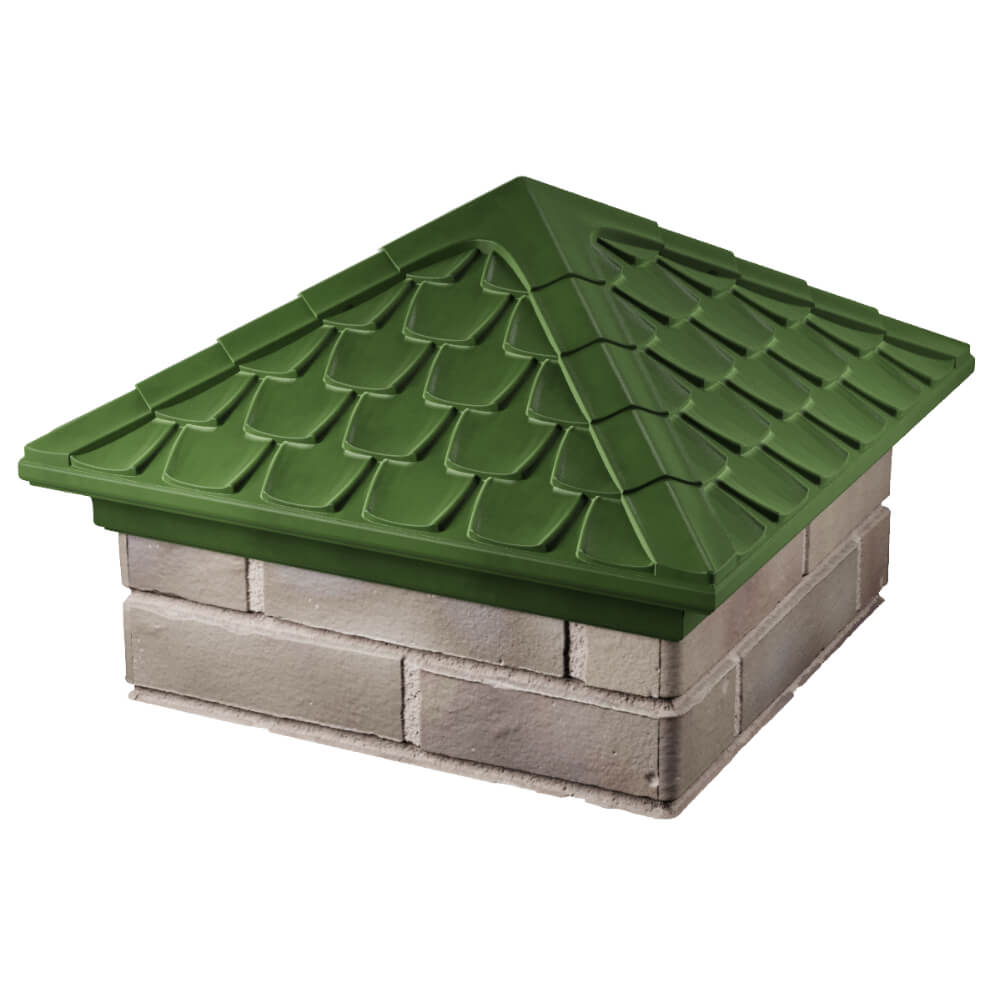 Колпак Zking Эльбрус Зеленый на столб 1.5х1.5 кирпича (385х385мм) в Пензе фото