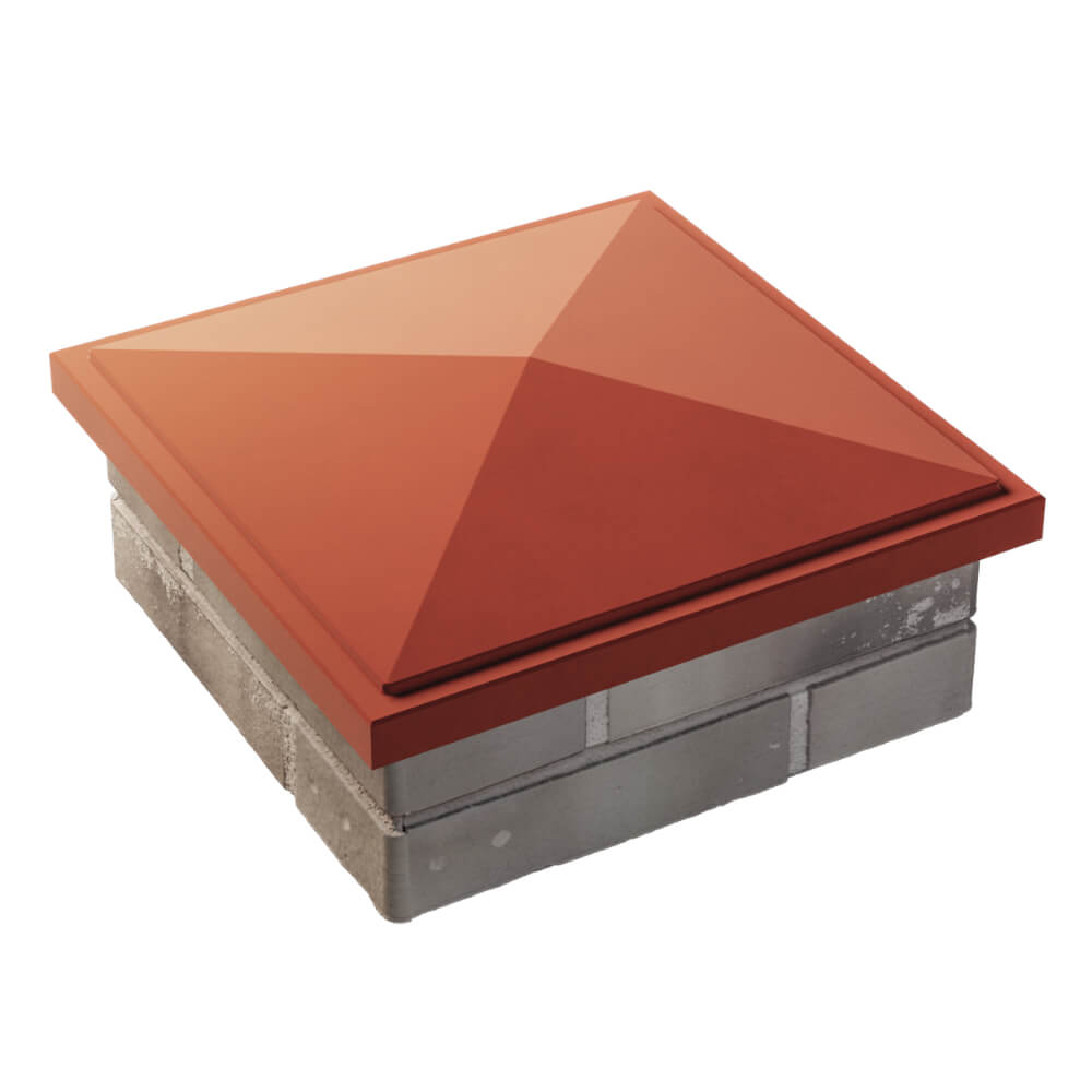 Колпак Zking БонаМоно Красный на столб 1.5х1.5 кирпича (385х385, 400х400мм) в Пензе фото