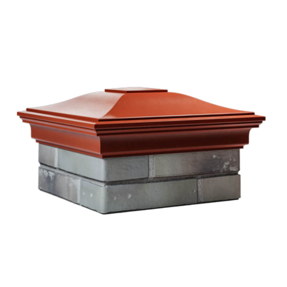 Колпак Zking Монблан Красный на столб 1.5х1.5 еврокирпича 0.7НФ (355х355мм) в Пензе фото