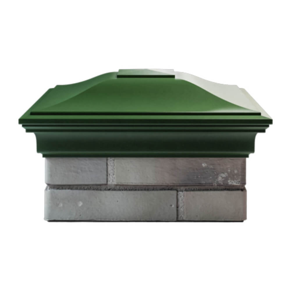 Колпак Zking Монблан Зеленый на столб 1.5х1.5 еврокирпича 0.7НФ (355х355мм) Пенза фото