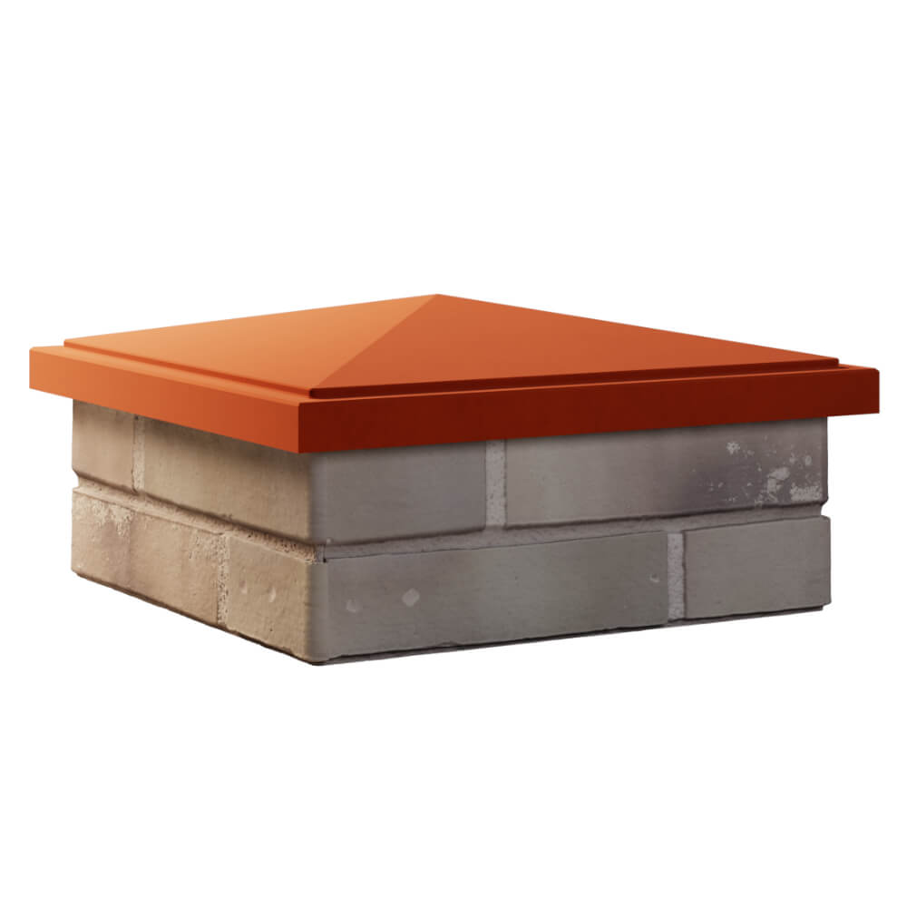 Колпак Zking БонаМоно Красный на столб 1.5х1.5 кирпича (385х385, 400х400мм) в Пензе фото