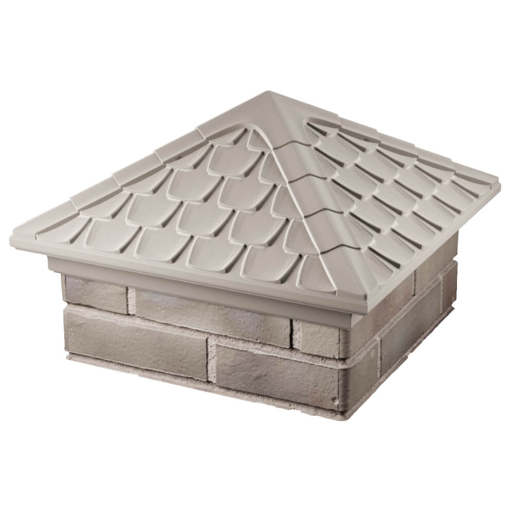 Колпак Zking Эльбрус Бежевый на столб 1.5х1.5 кирпича (385х385мм) в Пензе фото