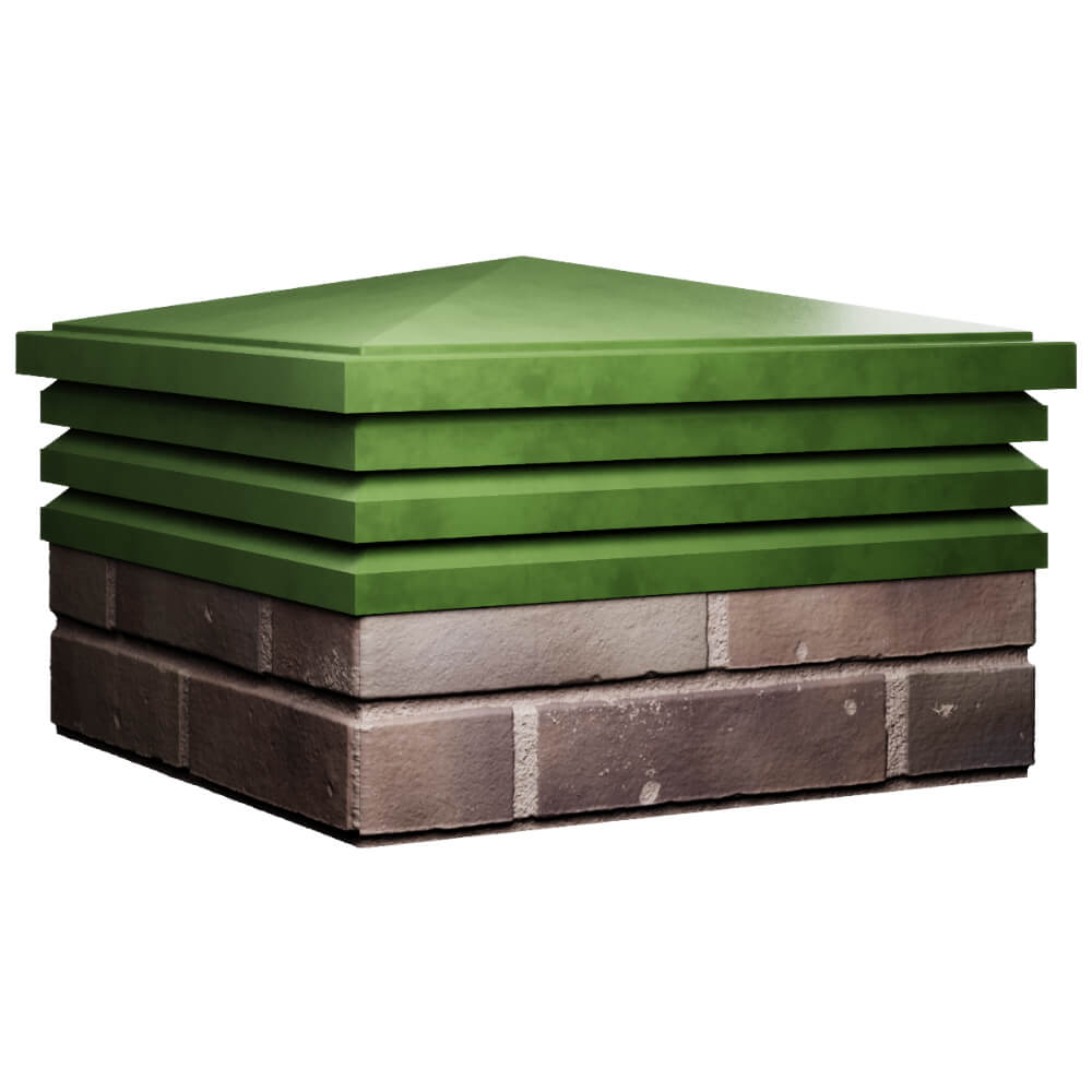 Колпак Zking Бона ХайТек Зеленый на столб 2х2 кирпича (513х513мм) в Пензе фото