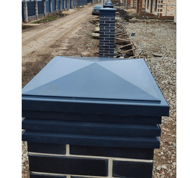 Колпак Zking Бона ХайТек Серый на столб 1.5х1.5 кирпича (385х385мм) в Пензе фото