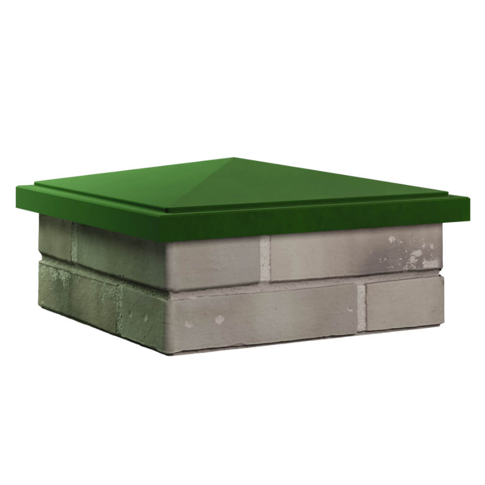 Колпак Zking БонаМоно Зеленый на столб 1.5х1.5 кирпича (385х385, 400х400мм) в Пензе фото