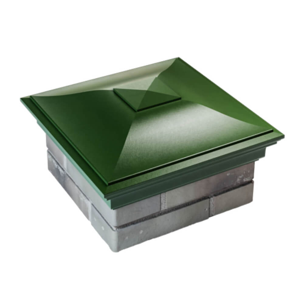Колпак Zking Монблан Зеленый на столб 1.5х1.5 еврокирпича 0.7НФ (355х355мм) в Пензе фото