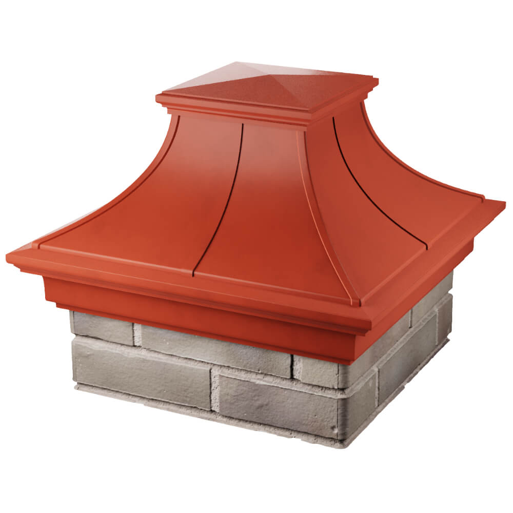 Колпак Zking Монблан Премиум Красный на столб 1.5х1.5 кирпича (385х385мм) в Пензе фото