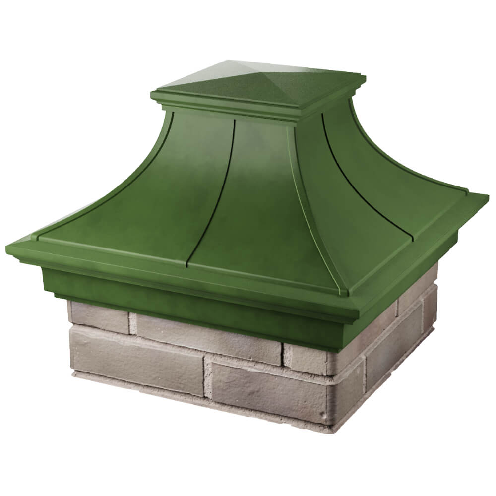 Колпак Zking Монблан Премиум Зеленый на столб 1.5х1.5 кирпича (385х385мм) в Пензе фото