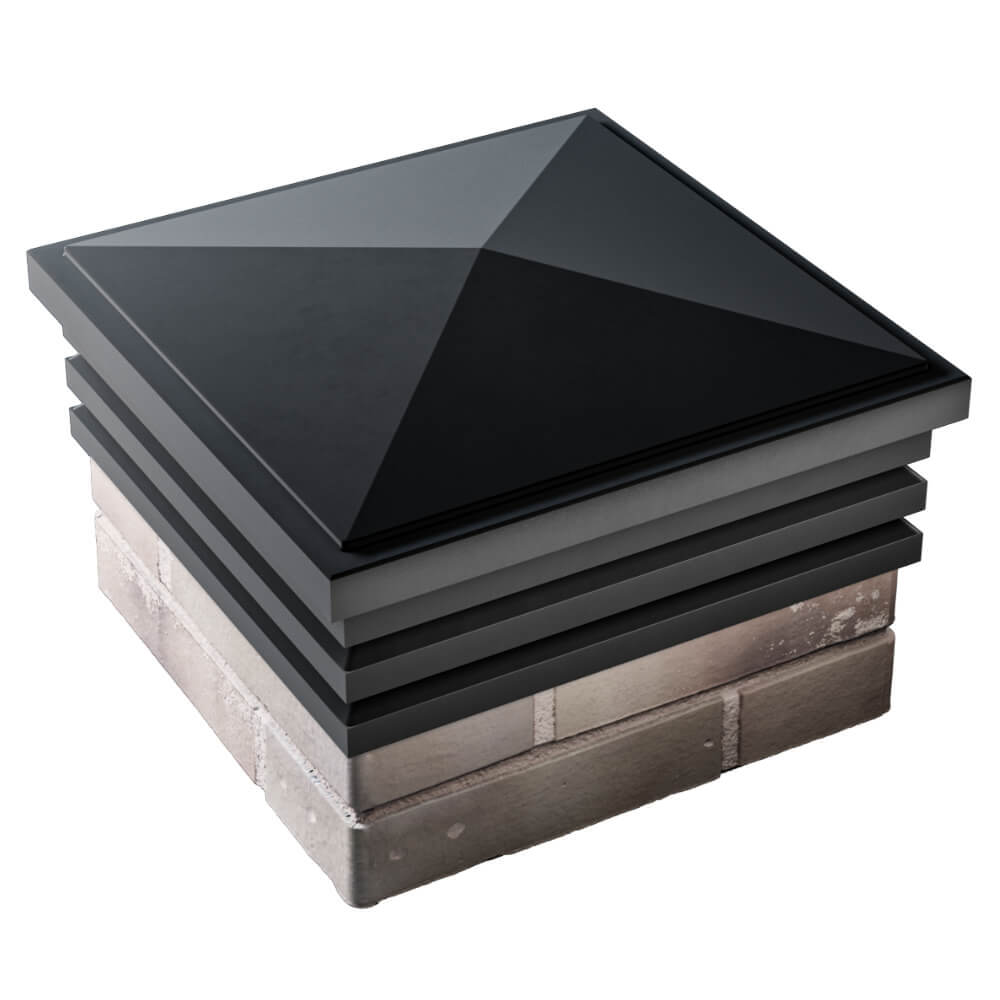 Колпак Zking Бона ХайТек Черный на столб 1.5х1.5 кирпича (385х385мм) в Пензе фото